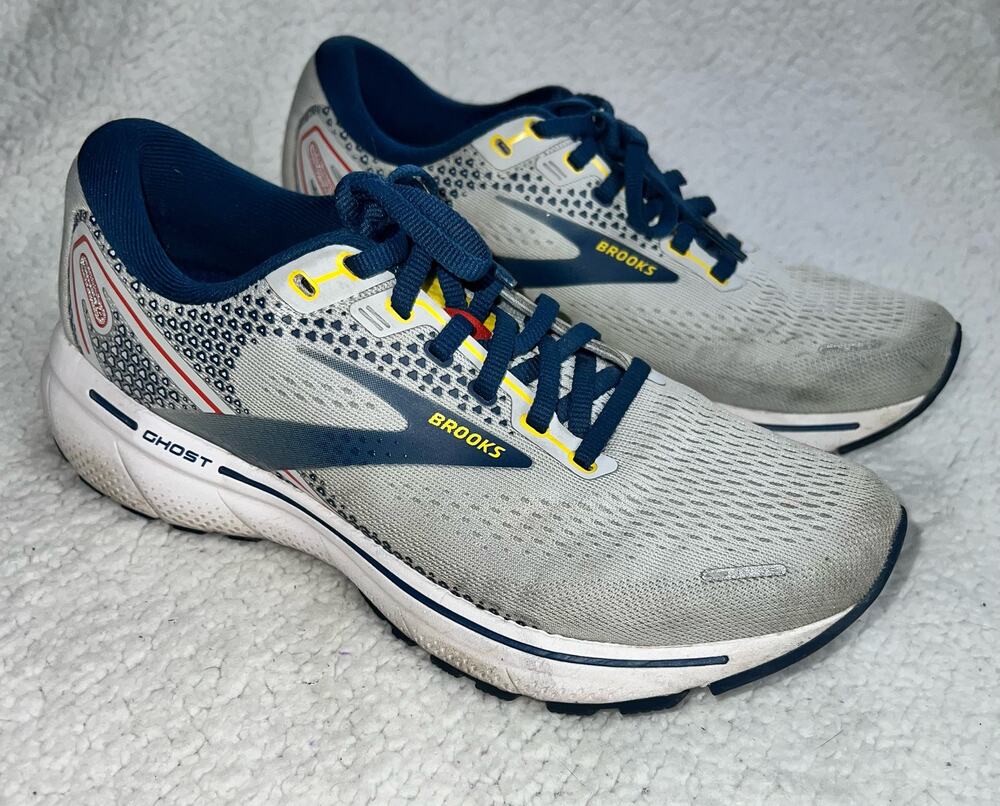 Brooks Ghost 14 Grey Titan Maize Athletic Running Sneakers - size 7 - K5